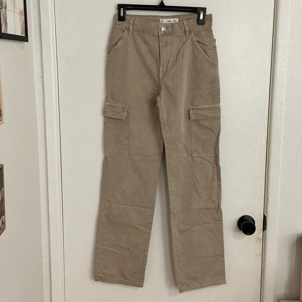 Mango Men's Beige Cargo Pants